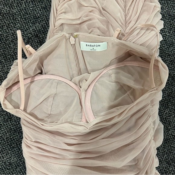 Babaton Ruched Mesh Luxor Pink Dress - Picture 5 of 7